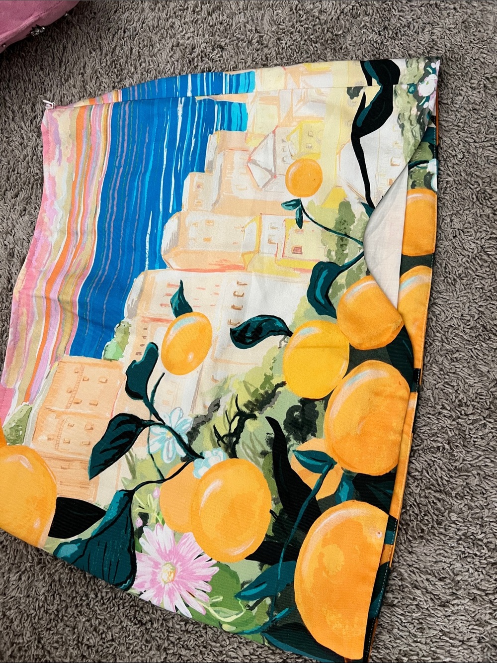 RARE H&M Mediterranean lemon print mini skirt - Picture 3 of 11